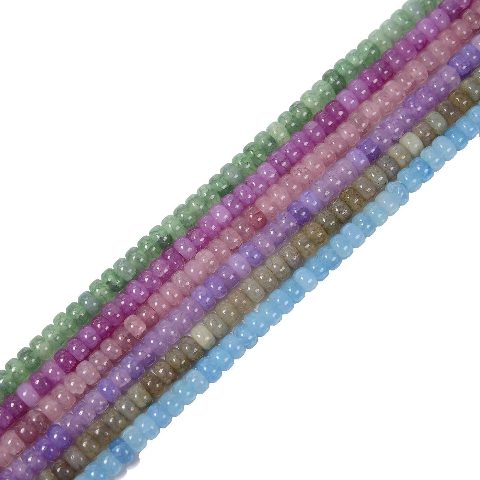 Glass Rondelle Jewelry Making Beads