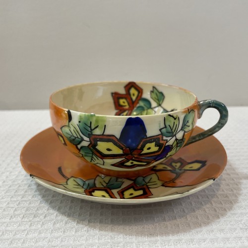Vintage Nippon Hand Painted Japanese Lusterware Tea Set W/Cups, Saucers & Plates - Picture 12 of 12