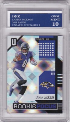 LAMAR JACKSON ROOKIE CARD 2018 Baltimore Ravens Football GEM MINT 10 RARE  $$ RC! | eBay