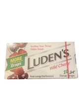 Luden's Wild Cherry Throat Cough Drops Pectin  Lozenges **COLLECTIBLE Exp 7/21