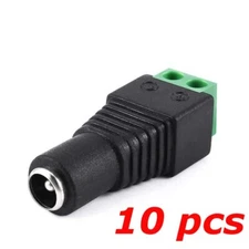 10 PACK - DC Power Plug Female Jack 2.1mm x 5.5mm to Screw Terminal Connector