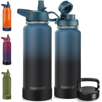40 oz Sports Water Bottle with Straw - Keep Drinks Cold or Hot for Hours