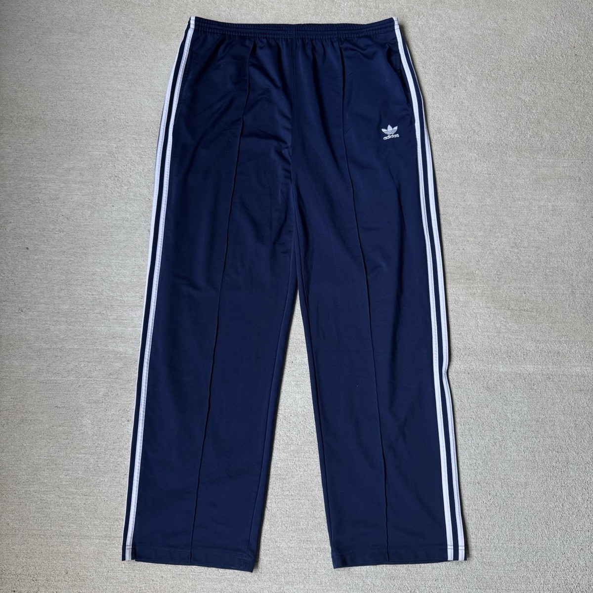 Vintage 90s Adidas Firebird Trefoil Track Pants Pleated Blue