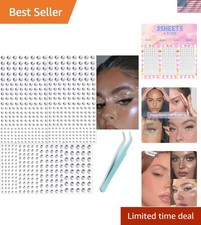 Clear Rhinestones Face Gems Set - 660 Eye Jewels for Festival Fun