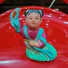 Rare VTG Chinese Cultural Revolution Girl Waving Rubber Squeeze China Toy