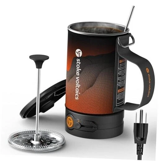 Electric French Press Coffee Maker, 120V Boil Water & Press Coffee 2 Terrain