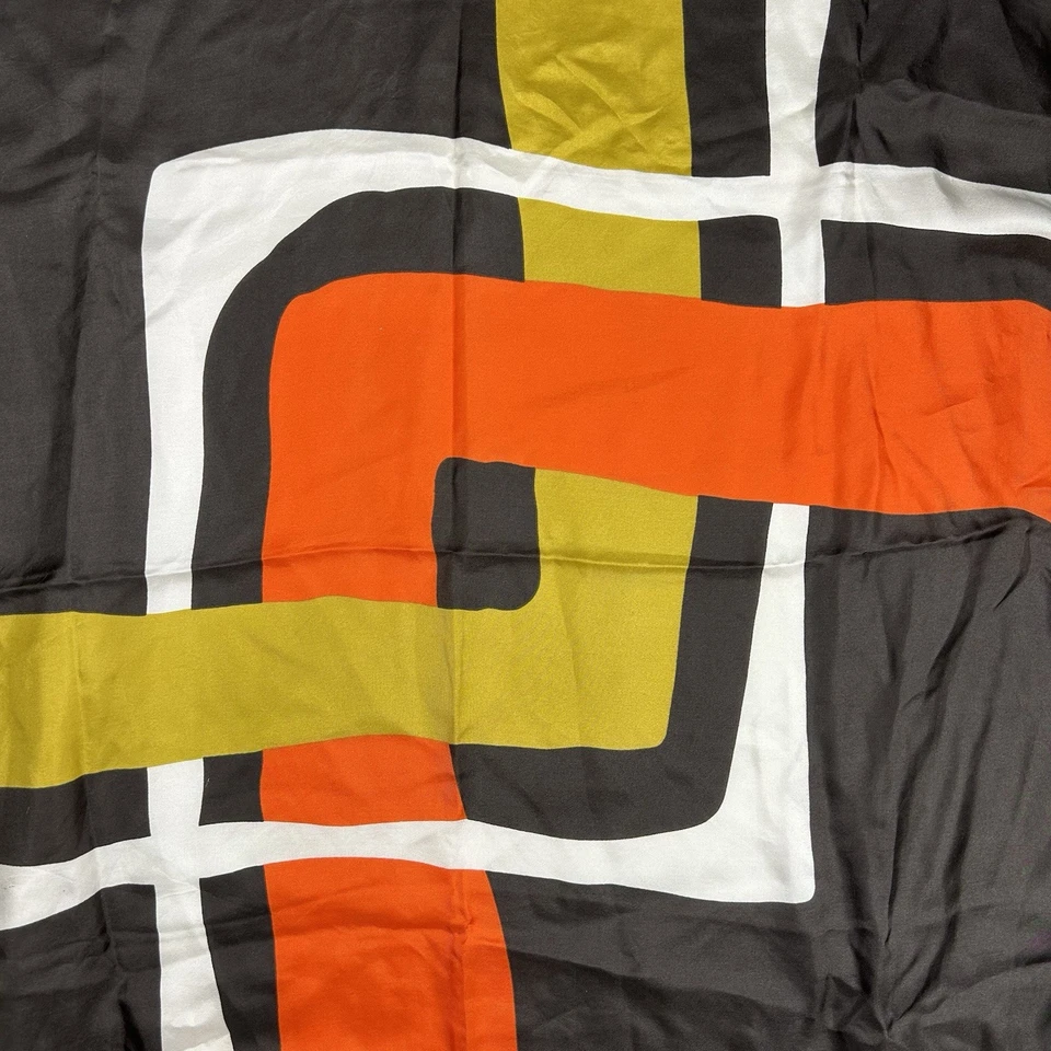 Bufanda de seda Eco 100 % seda arte industrial modernista para usar 30X30 vintage MCM Foto 3 de 4