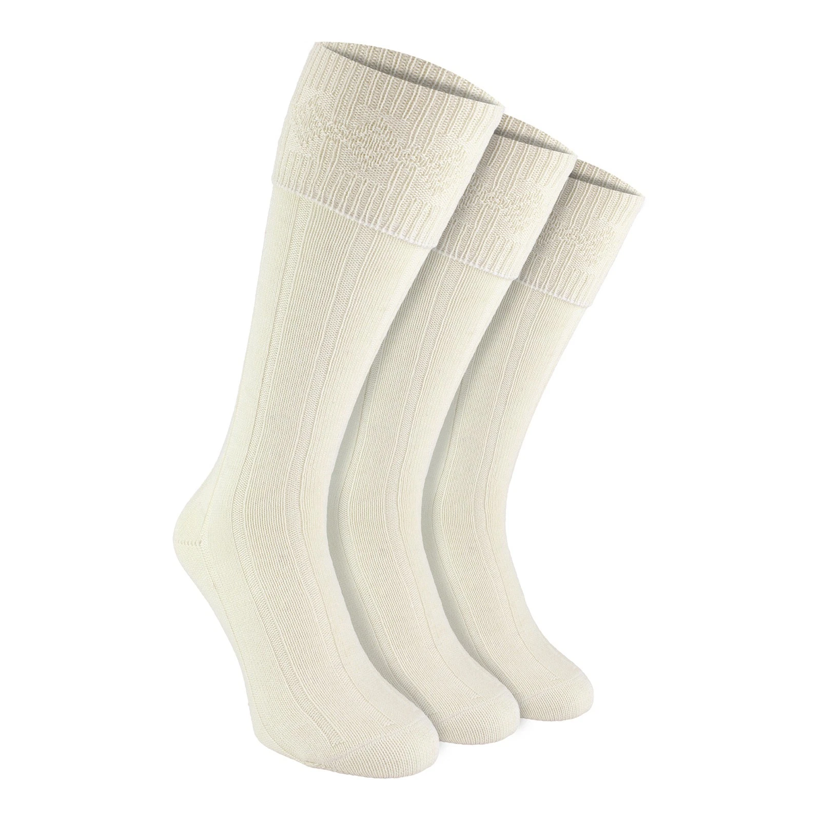 Sock Snob - 3 Pairs Men's Wool Rich Kilt Socks | Knee High Ribbed Cuff Socks