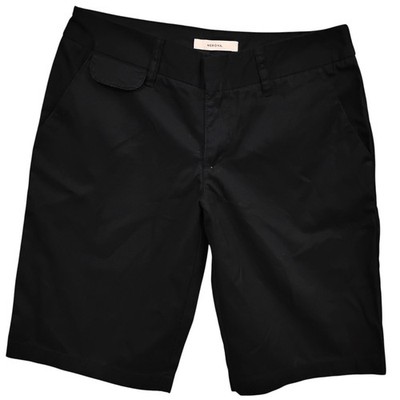 Merona Bermuda Shorts Size 4 Black 5 Pockets Belt Loops 100% Cotton Zippered