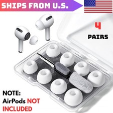 4 Pairs Replacement Ear Tips for Airpods Pro 2Nd/1St Generation w/ Portable Case