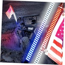 Red White Blue Whip Light,2025 Upgraded COB Whip Light fit 2FT Red White Blue