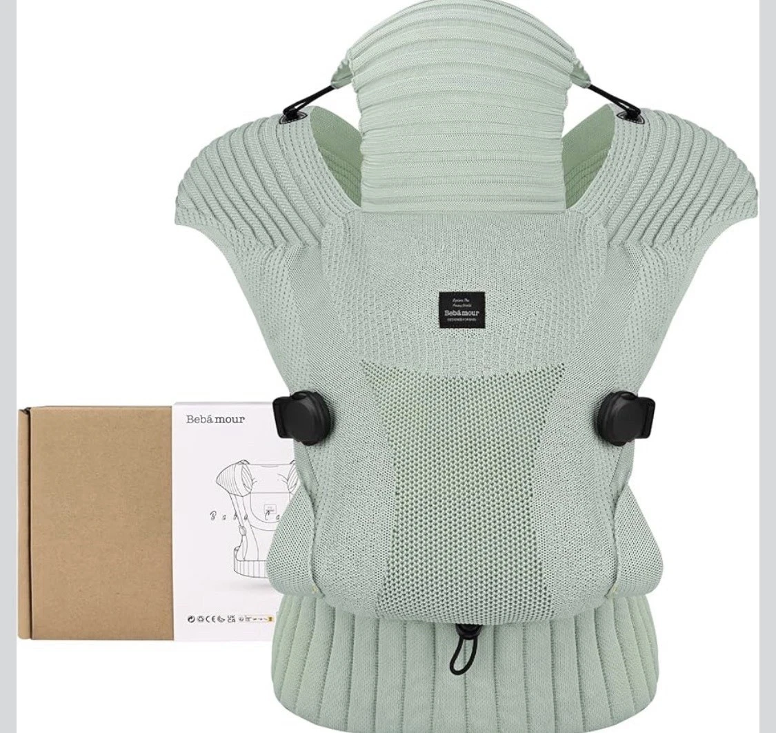 Bebamour Knit Baby Carrier Lightweight Newborn To Toddler Head Good Green