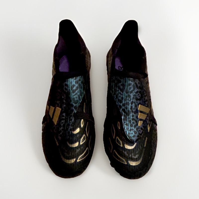 adidas Predator Football Cleats Black/Purple Lace-Up Molded Studs US 9.5 D