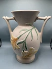Weller Pottery 1930s Double Handled Daffodil Lily Cream Yellow  10”