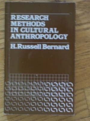 RESEARCH METHODS IN CULTURAL ANTHROPOLOGY By H. Russell Bernard - Hardcover *VG*