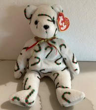 Ty CAND-e Christmas Bear Beanie Baby - Retired Internet Exclusive 8” NEW