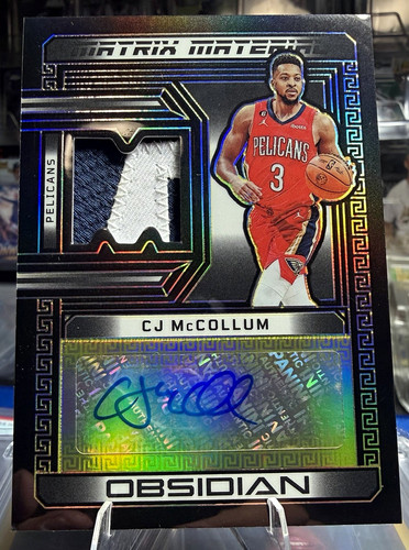 Panini 2022-23 Obsidian Matrix Material CJ McCollum Auto Patch #MM-CJP /10
