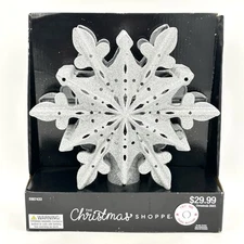 CHRISTMAS TREE TOPPER SILVER PROJECTOR SNOWFLAKE LIGHT SHOW SEE VIDEO