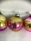 4 Shiny Brite Vintage 1960s Glass Christmas Ornaments Pink & Gold Ombré — photo 3