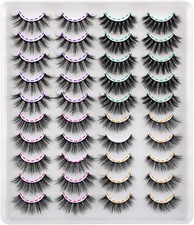 JIMIRE 20 PAIRS 3D FAUX MINK FALSE EYELASHES  4 STYLES FLUFFY VOLUME LASHES