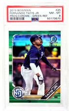 2019 Bowman Chrome GREEN REFRACTOR FERNANDO TATIS JR RC Card /99 PSA 8 NM-MT