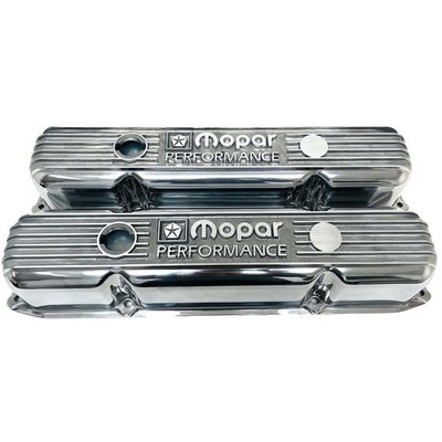 NOS Mopar 383 400 440 Polished Die-Cast Polished Aluminum Valve Covers, Polished