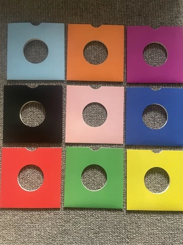 25 50 100 200 Premium 7" Coloured Card Sleeves Red Yellow Blue Green Black Pink