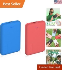 2-Pack Small Portable Charger 5000mAh Power Bank Travel Battery Pack