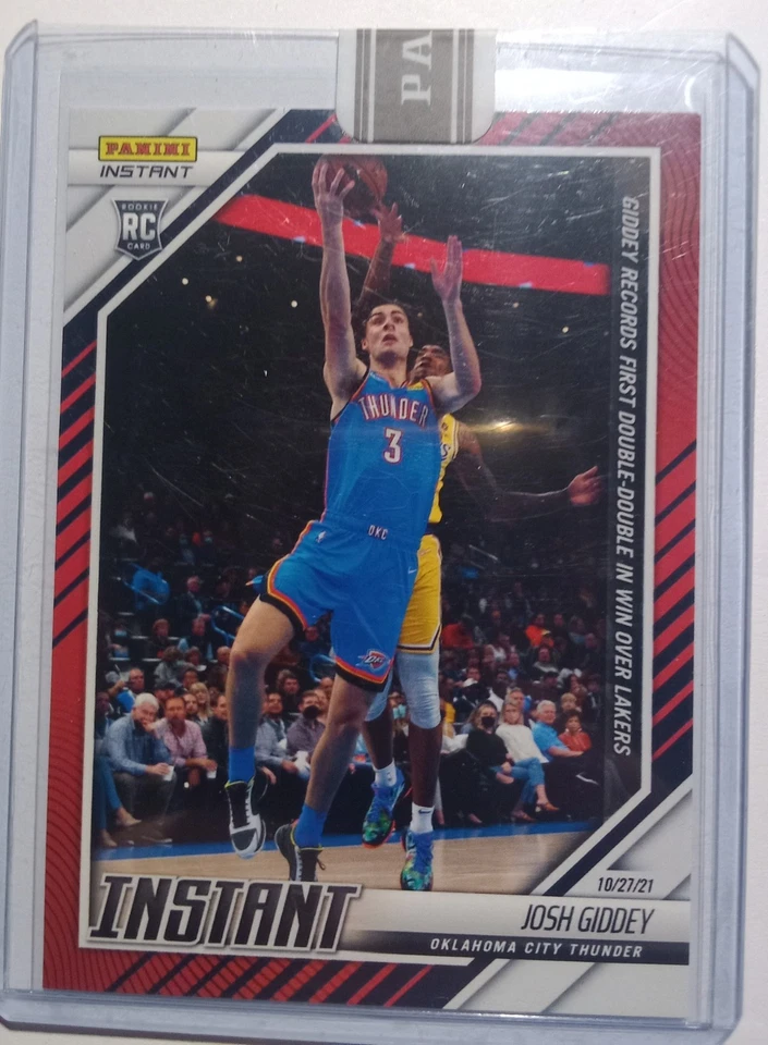 Josh Giddey 2022 Panini Double Red Rookie Card Instant 61/99 Limited Edition - Image 3 of 3