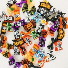 50pcs/Pack Pet Dog Cat Halloween Hair Bows Rhinestone Puppy Grooming Bows Hai
