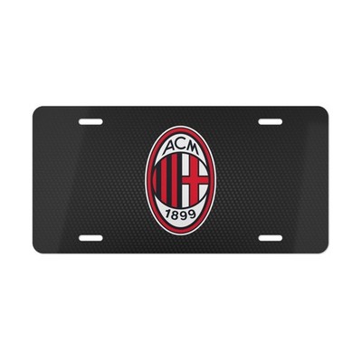 AC Milan, License Plate Car Tag Metal Aluminum (Carbon Fiber Simulation)