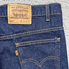 Vintage Levis 517 Orange Tab Jeans Mens 38x30 Dark Wash Denim USA 90s BootCut