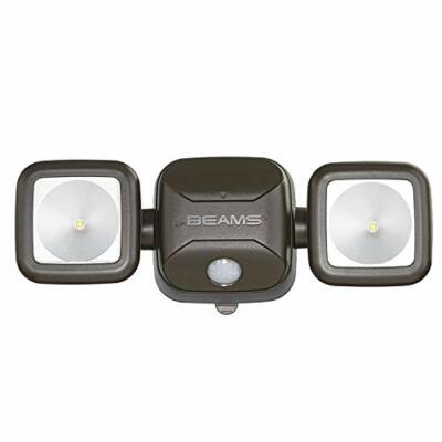 LED SPOTLIGHT Motion Sensing Dual Head Security Light Wireless Brown MR. BEAMS