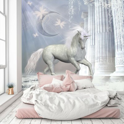 3D Moon Unicorn ZHUA7744 Wallpaper Wall Murals Removable Self-adhesive Amy