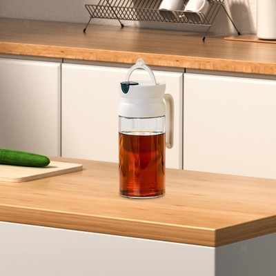 Glas Ölflasche Mehrzweck Automatik Verschluss Auslaufsicher 600 ml Ölspender Öl