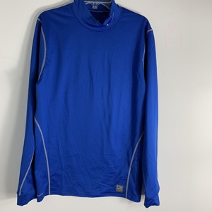 Download NIKE PRO TEAM Men's Long Sleeve Blue Mock Turtle Neck ...