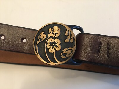 1975 Vtg Leather Belts with Gold Buckle VTG 1975 Honda 44 main image 3