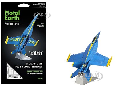 BOEING F/A-18 SUPER HORNET ''BLUE ANGELS'' STEEL MODEL KIT BY METAL EARTH ICX212