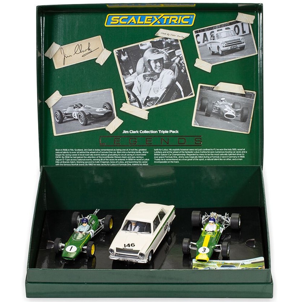 Scalextric C4395 Jim Clark Triple Pack 1:32 Slot Car Racing Set