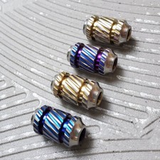 Titanium Parachute Cord Lanyard Bead Zipper Head Necklace EDC Keychain Pendant