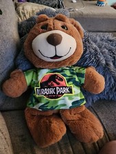 Jurassic Park Universal Studios Plush 14 1/2" Teddy Bear Stuffed Camo T-Shirt
