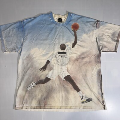 NIKE AIR JORDAN JUMPMAN FLIGHT SHIRT ALL OVER PRINT BLUE RARE 108974 Size  3XL