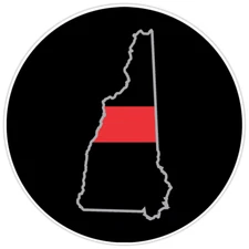 First Responder Thin Red Line New Hampshire Firefighter Bumper Sticker Decal 5"