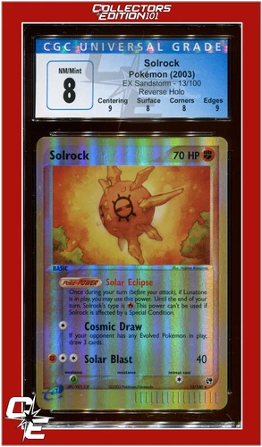 EX Sandstorm 13 Solrock Reverse Holo CGC 8 - Subgrades