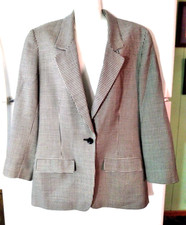 VINTAGE MISS PENDLETON BLACK WHITE HOUNDSTOOTH 100 VIRGIN WOOL JACKET SIZE 12
