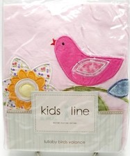 Kids Line Baby Girls Nursery Valance Lullaby Birds Toddler 60x14 New