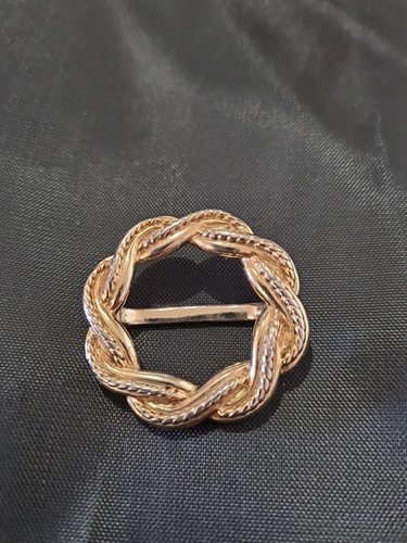 Vintage Schal in Kranzform Schiebeclip goldfarben