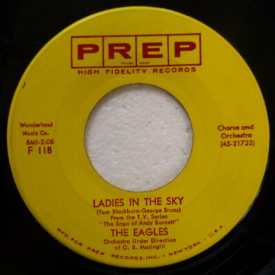 EAGLES Ladies in the Sky/Kiss Them for Me 45 PREP pop STRONG VG+ Jf 888