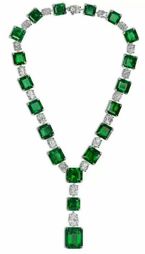 Emerald Necklace Statement Single Line 
