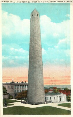 Bunker Hill Monument 221 Ft High Charlestown Massachusetts Postcard 1931